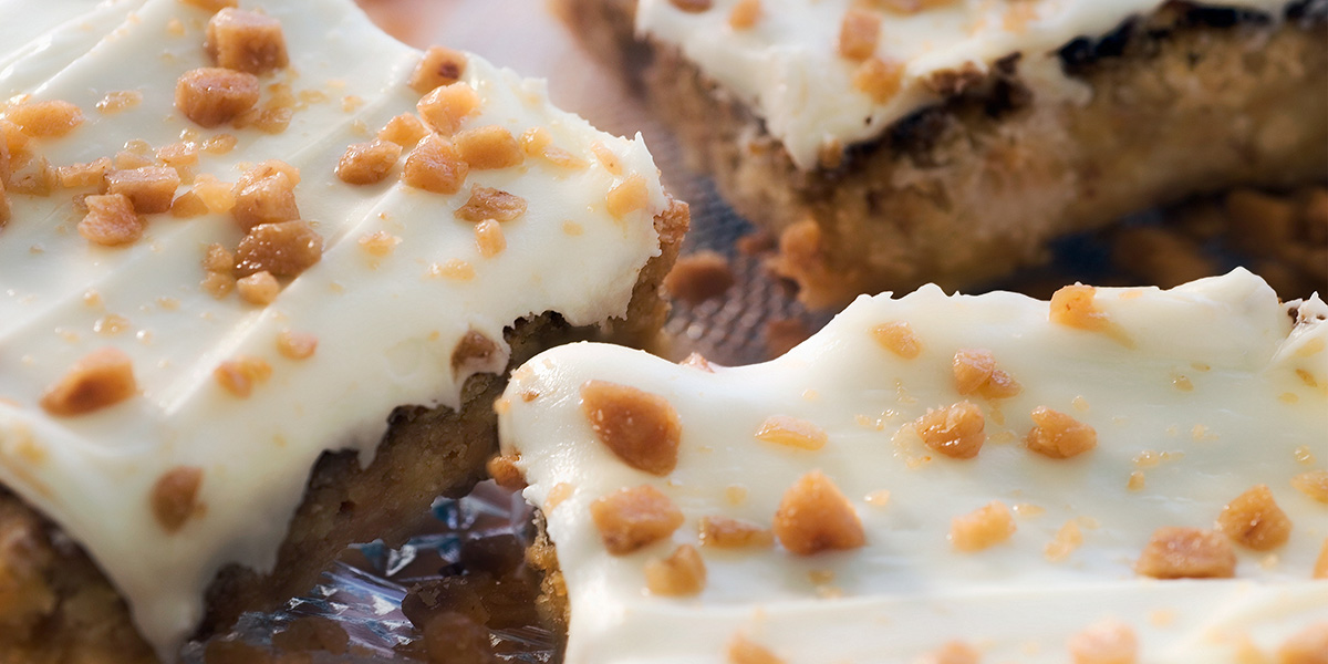 Pieces of Icing Topped Carrot Cake are Photographed by Niagara Food Photographer Yungblut for Downtown Calendar